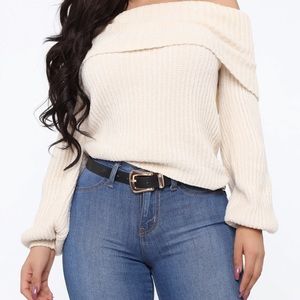 Off the shoulder fashion Nova Sweater, very soft!